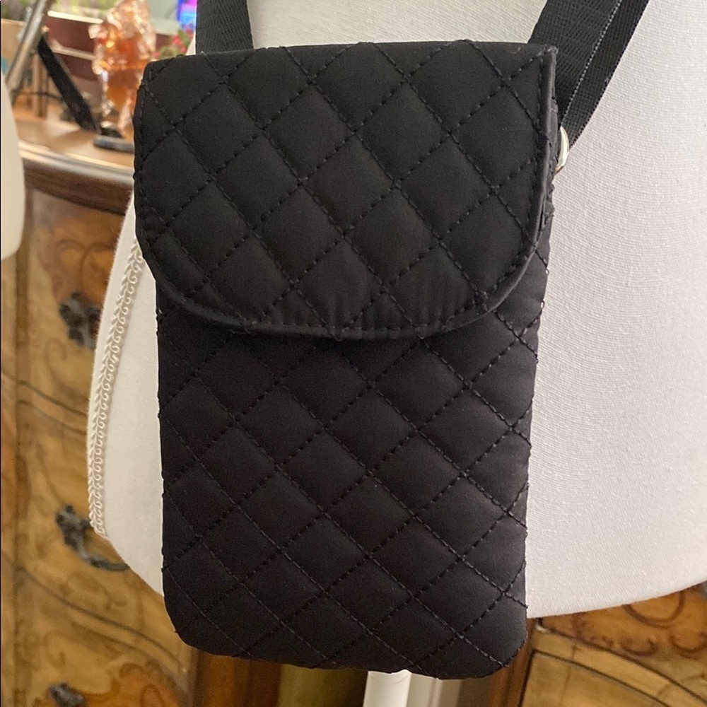 Chico's Black Crossbody Bag with Woven Texture